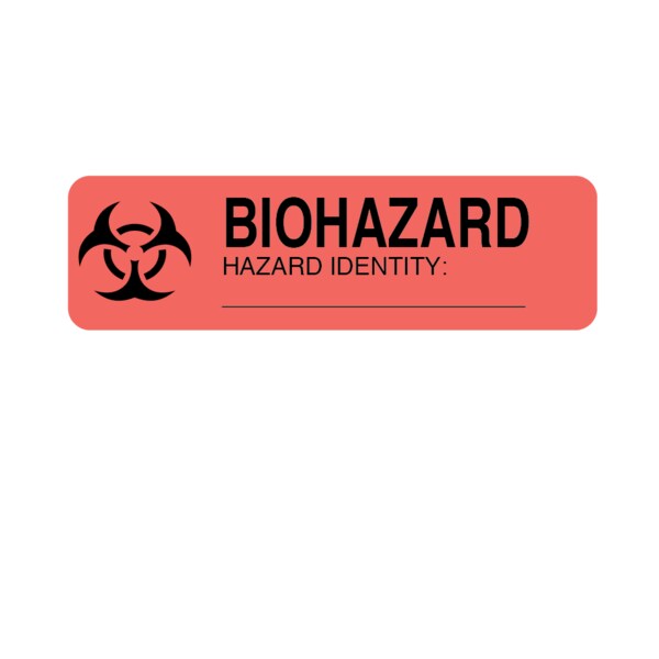 Label, Biohazard Hazard Identity 7/8" x 3"
